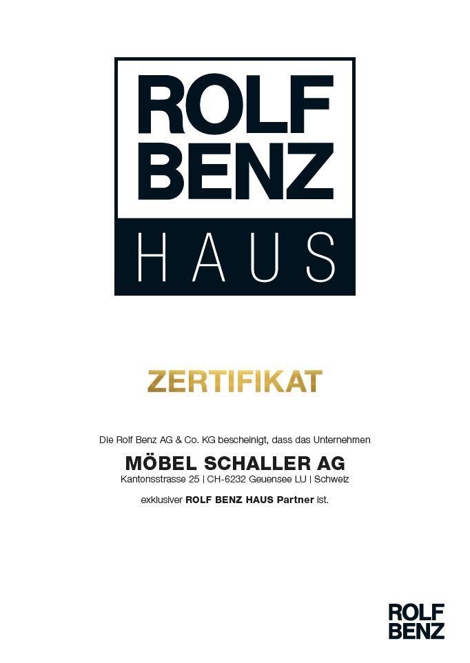 Zertifikat Rolf Benz Haus